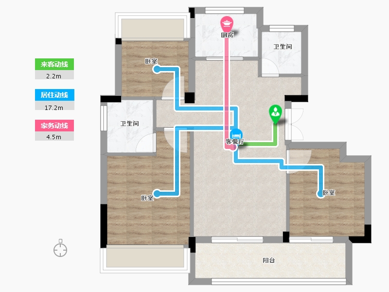 浙江省-衢州市-志城书香院-71.00-户型库-动静线