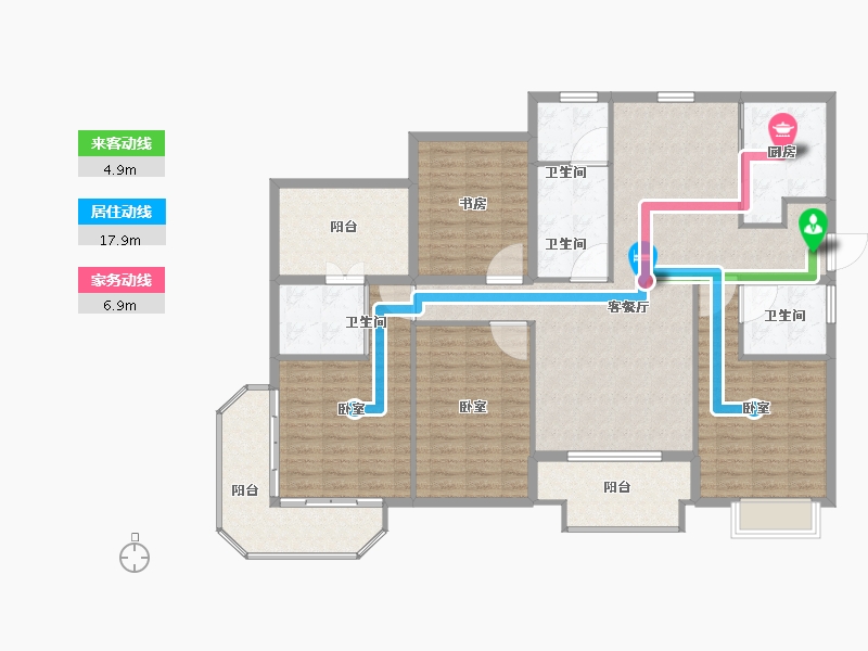 浙江省-嘉兴市-元宝湾二期-146.01-户型库-动静线