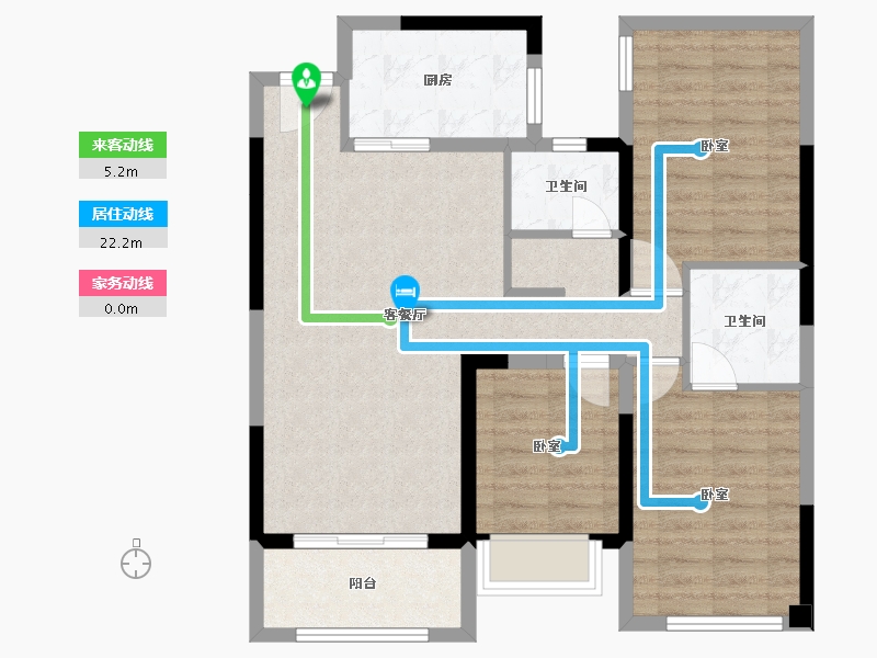 福建省-泉州市-禹洲溪山墅-85.00-户型库-动静线