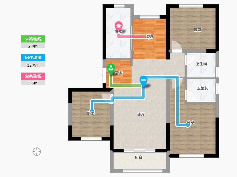 山东省-威海市-五洲太阳城五期学府锦园-91.11-户型库-动静线