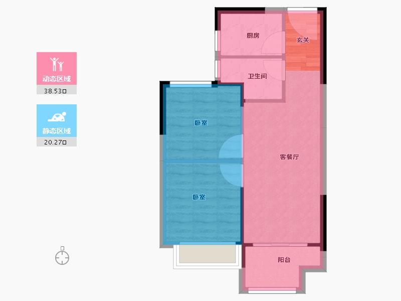 浙江省-嘉兴市-金科旭辉·公元城市-53.00-户型库-动静分区