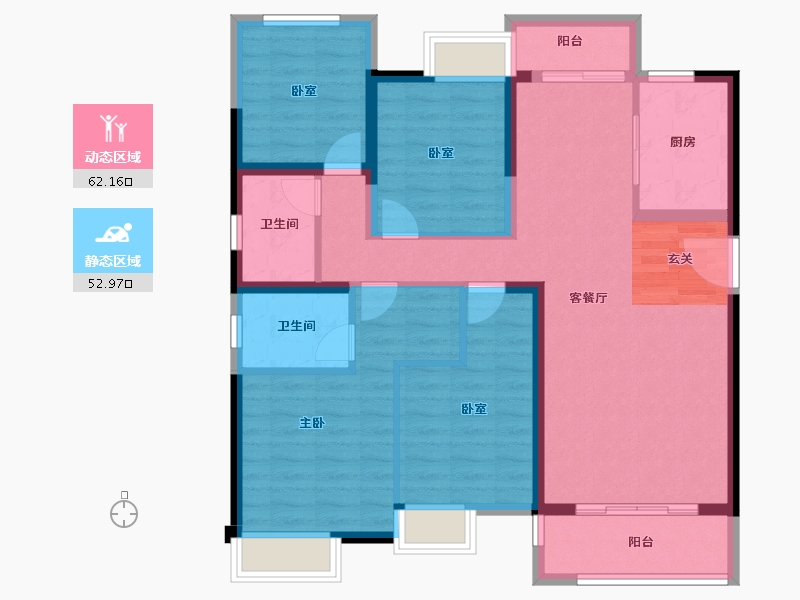 福建省-漳州市-禹洲雍江府-102.79-户型库-动静分区