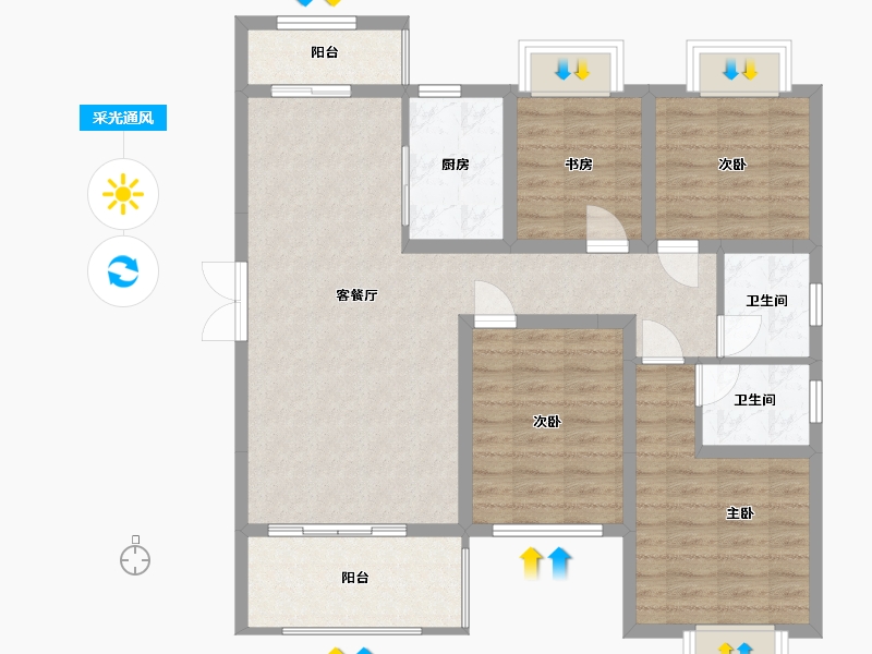 江西省-南昌市-九龙苑-97.99-户型库-采光通风