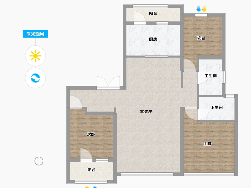 山东省-青岛市-海尔产城创奥园翡翠云城-112.01-户型库-采光通风