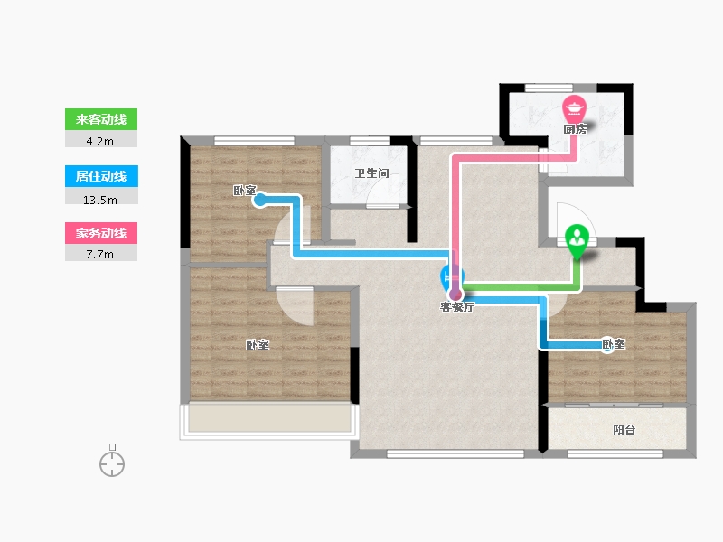 山东省-滨州市-泷科·阳城院子-96.00-户型库-动静线