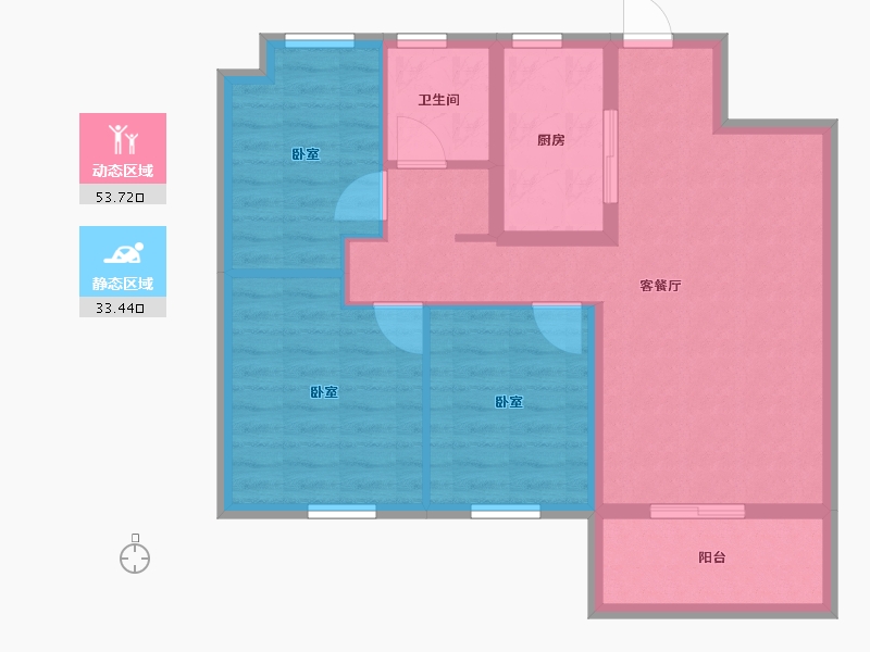 江苏省-镇江市-万科蓝山生活汇-78.00-户型库-动静分区