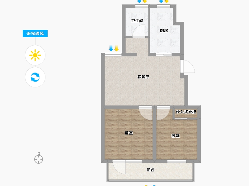 山东省-烟台市-状元府-66.91-户型库-采光通风