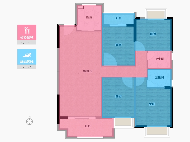 福建省-泉州市-中梁荣誉城心首府-98.99-户型库-动静分区