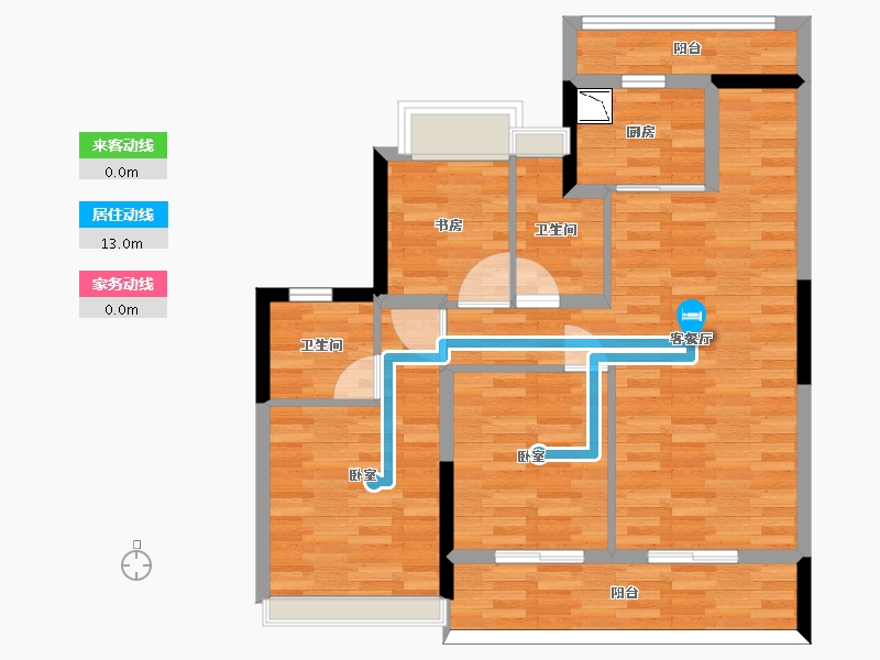 浙江省-杭州市-大家坤和美筑-77.92-户型库-动静线