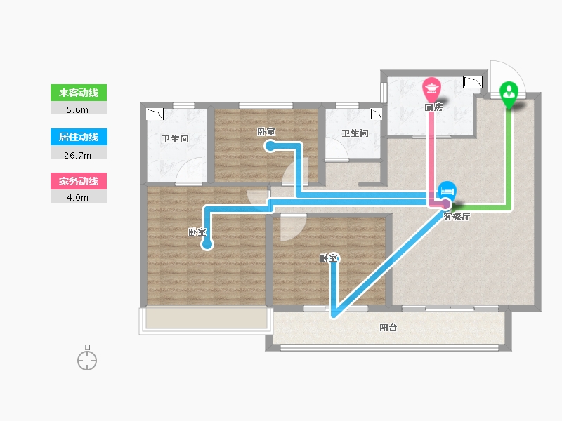 山东省-滨州市-滨州天泰·公园壹号-110.00-户型库-动静线