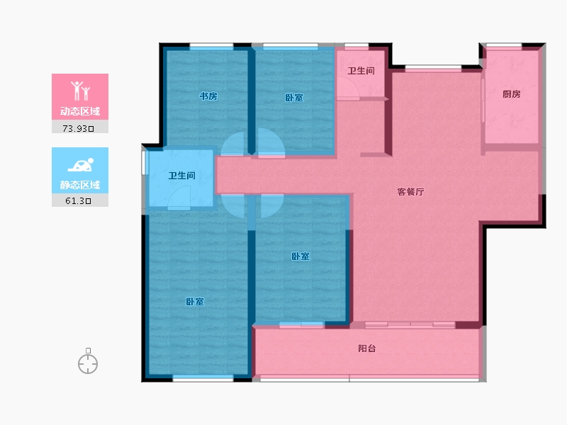 河南省-郑州市-融创华夏观澜壹号-121.86-户型库-动静分区