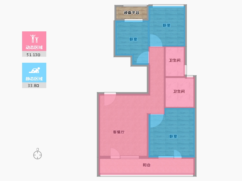 浙江省-舟山市-绿城·风华园-77.99-户型库-动静分区