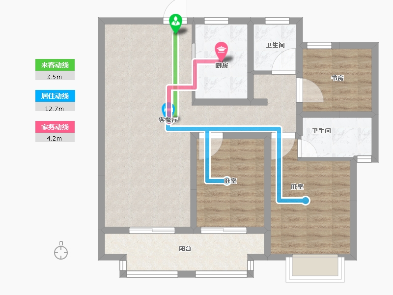 浙江省-嘉兴市-新城璟郡澜庭-81.01-户型库-动静线