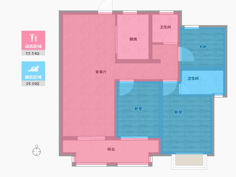 浙江省-嘉兴市-新城璟郡澜庭-81.01-户型库-动静分区