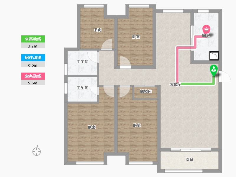 山东省-烟台市-栖霞中央花园-114.00-户型库-动静线