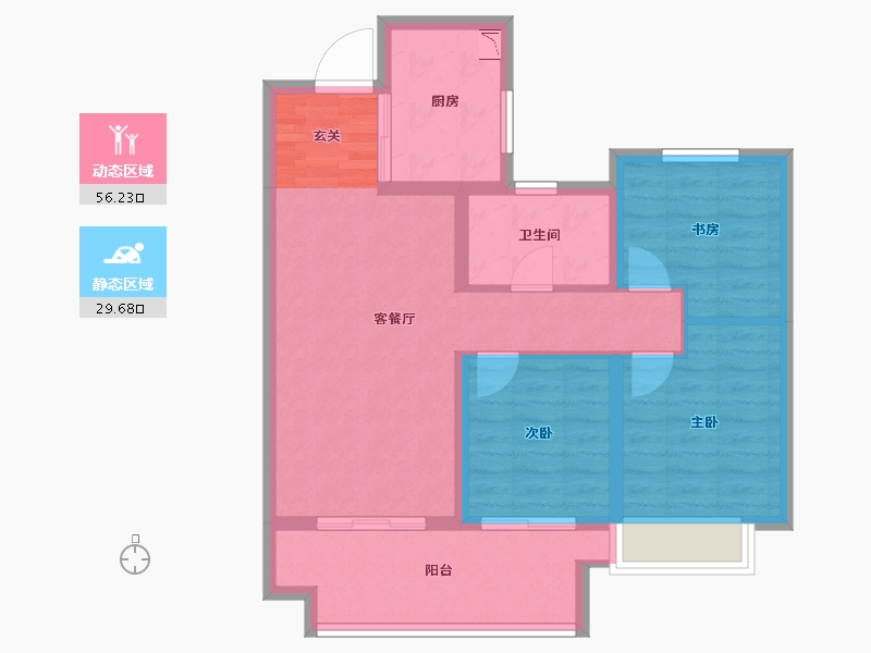 安徽省-阜阳市-保利颍州堂悦-76.44-户型库-动静分区