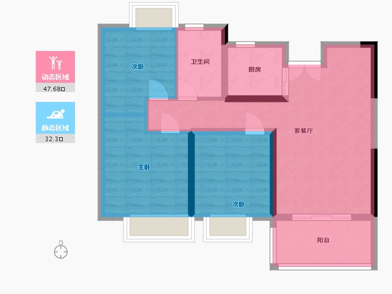 江西省-南昌市-九龙苑-71.00-户型库-动静分区