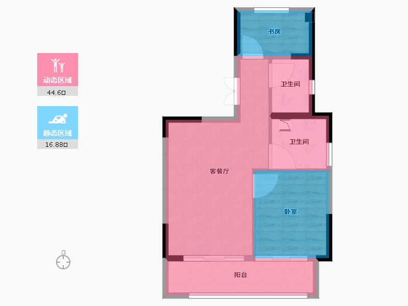 福建省-泉州市-海峡1号-54.75-户型库-动静分区