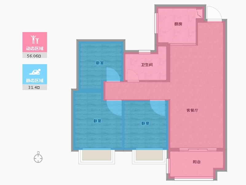 安徽省-合肥市-保利时代-78.00-户型库-动静分区