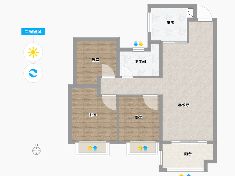 安徽省-合肥市-保利时代-78.00-户型库-采光通风