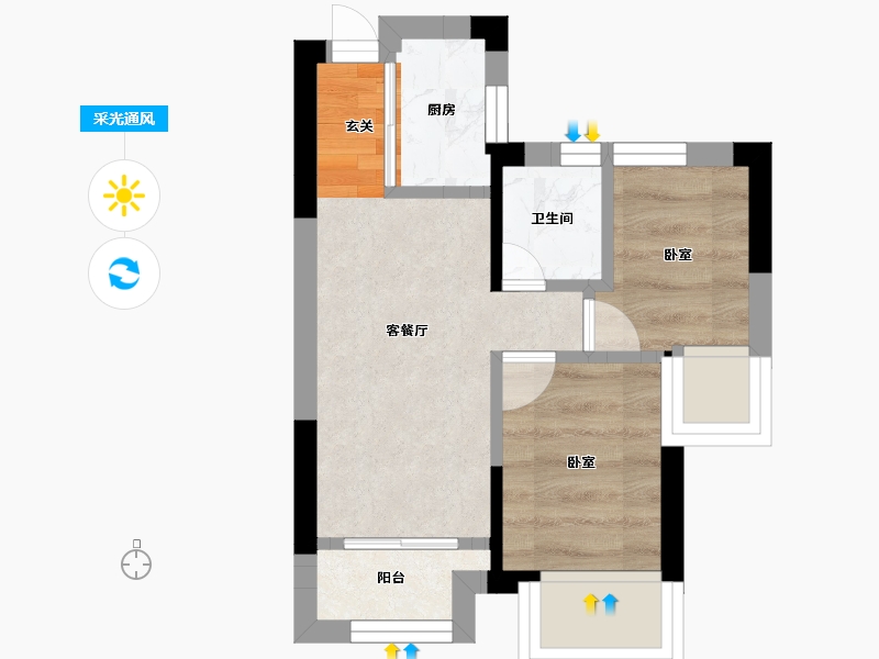 浙江省-嘉兴市-融创海越府-20.44-户型库-采光通风