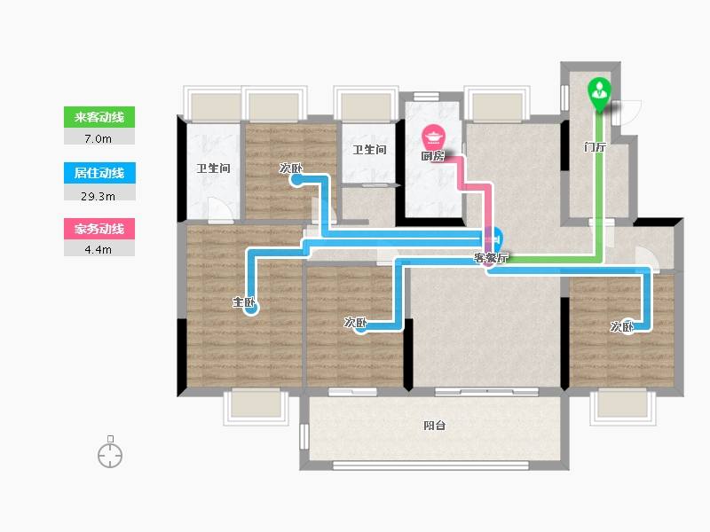 江苏省-南通市-碧桂园颐和樾园-112.00-户型库-动静线