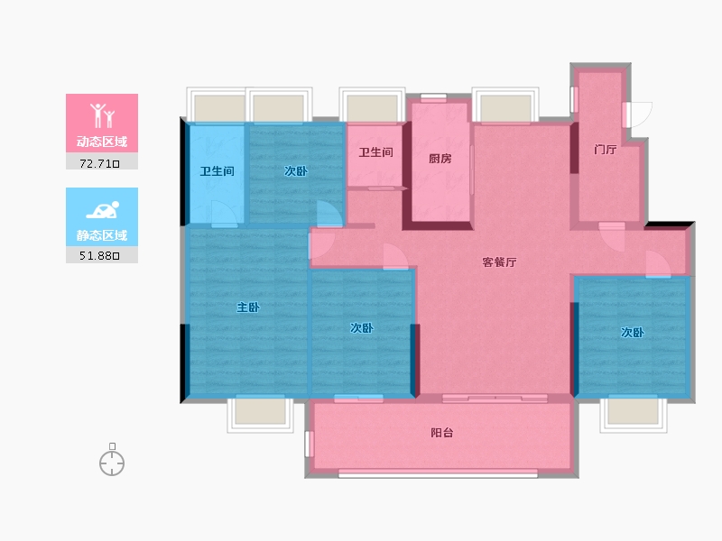 江苏省-南通市-碧桂园颐和樾园-112.00-户型库-动静分区