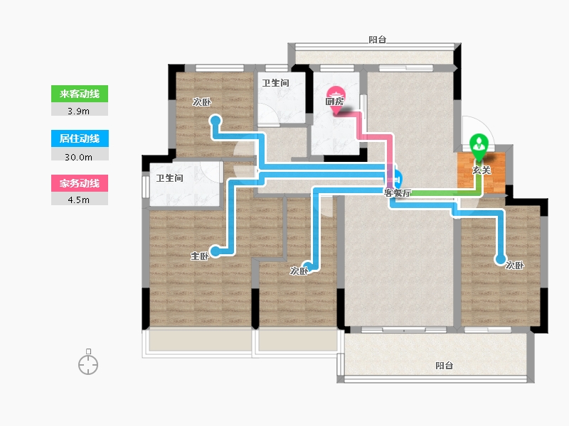 浙江省-台州市-美的银城君兰府-114.00-户型库-动静线