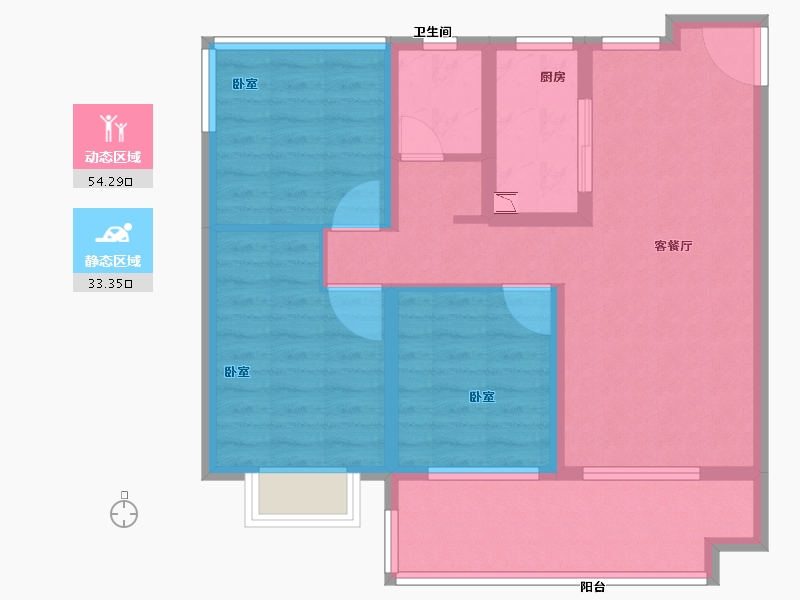 安徽省-合肥市-中梁力高云湖印-77.00-户型库-动静分区