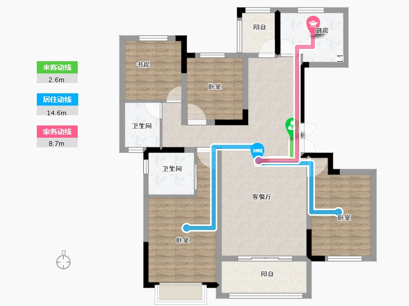 浙江省-宁波市-慈溪恒厚阳光城-112.00-户型库-动静线