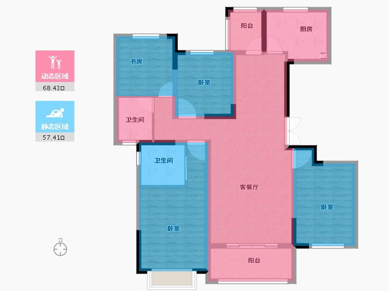 浙江省-宁波市-慈溪恒厚阳光城-112.00-户型库-动静分区