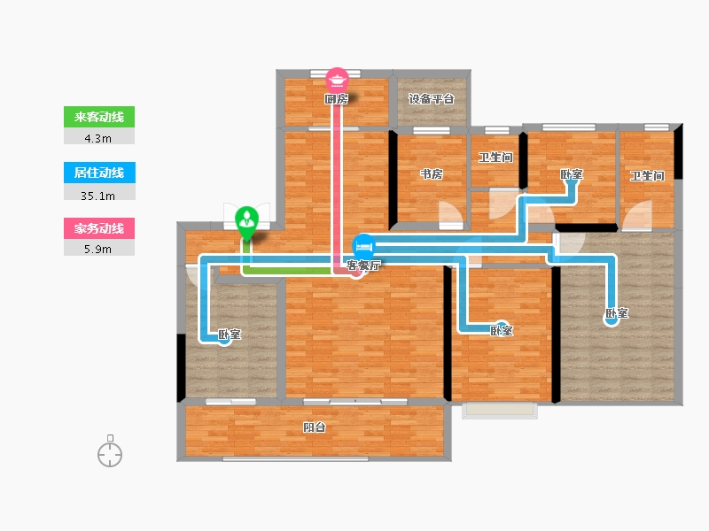 江苏省-扬州市-绿地·也今东南-136.01-户型库-动静线