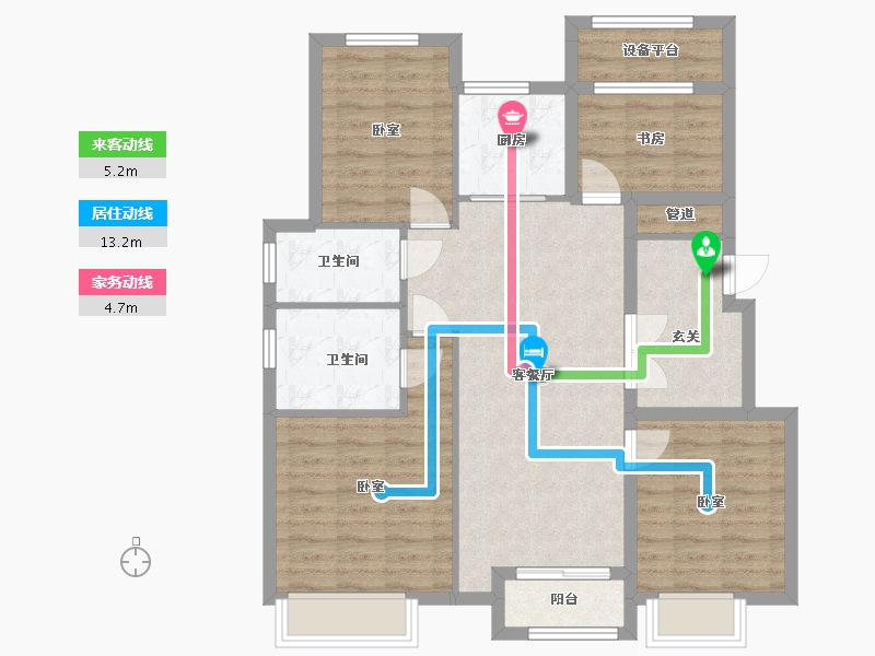 浙江省-湖州市-惠丰悦君府-93.25-户型库-动静线