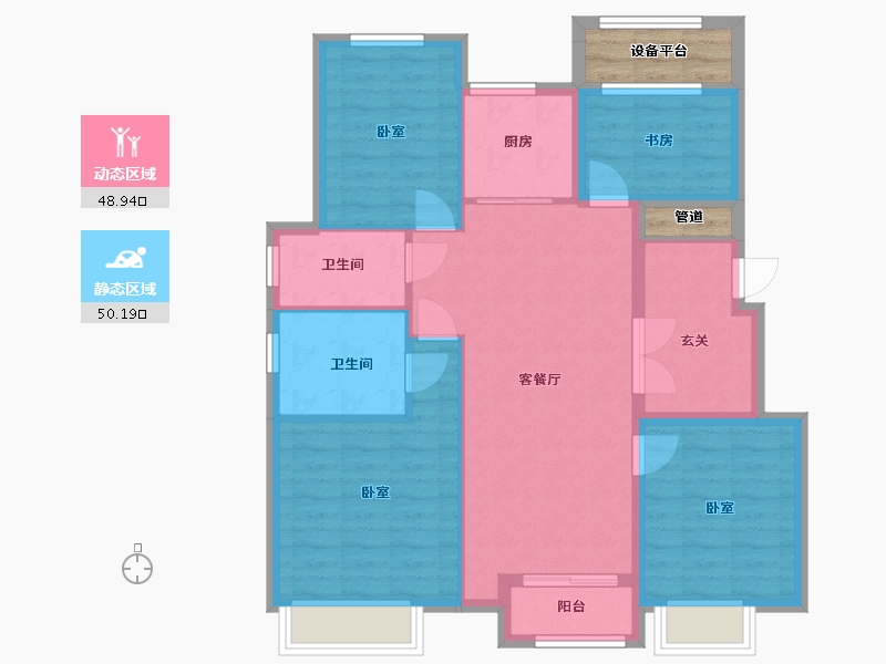 浙江省-湖州市-惠丰悦君府-93.25-户型库-动静分区