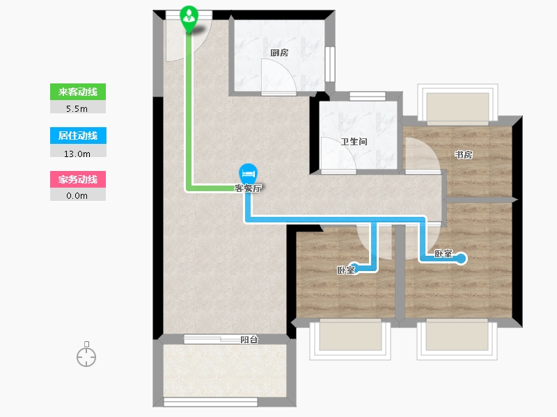 福建省-福州市-龙湖春江彼岸-61.00-户型库-动静线