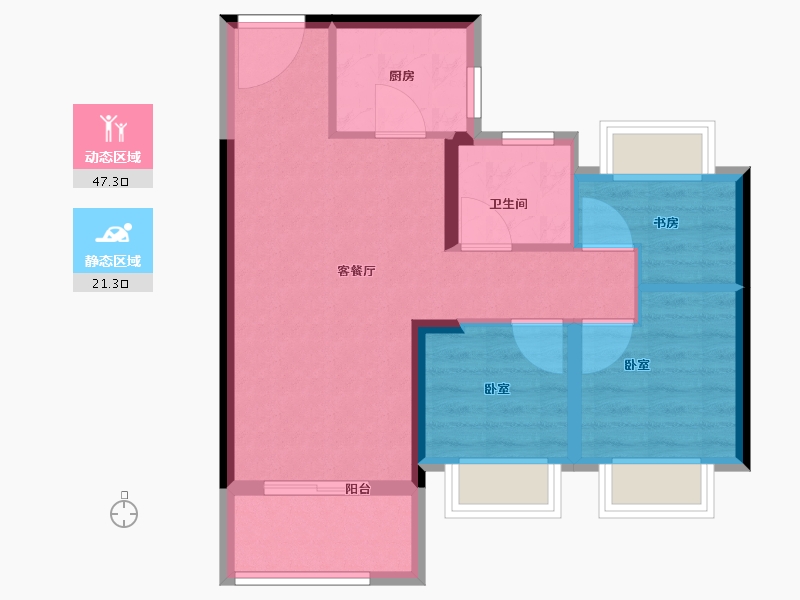 福建省-福州市-龙湖春江彼岸-61.00-户型库-动静分区