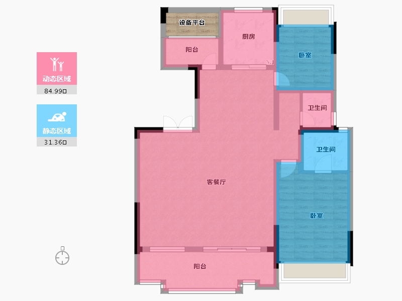 安徽省-合肥市-高速·时代公馆-108.00-户型库-动静分区