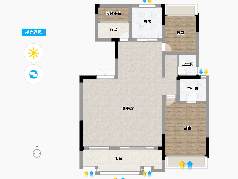 安徽省-合肥市-高速·时代公馆-108.00-户型库-采光通风