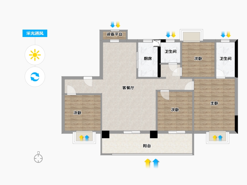 福建省-宁德市-奥园世林弘著-102.00-户型库-采光通风