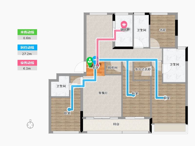 浙江省-湖州市-凤栖雲庐-131.82-户型库-动静线