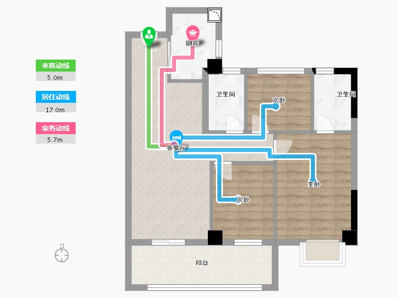 福建省-宁德市-金禾明月雅居-71.00-户型库-动静线