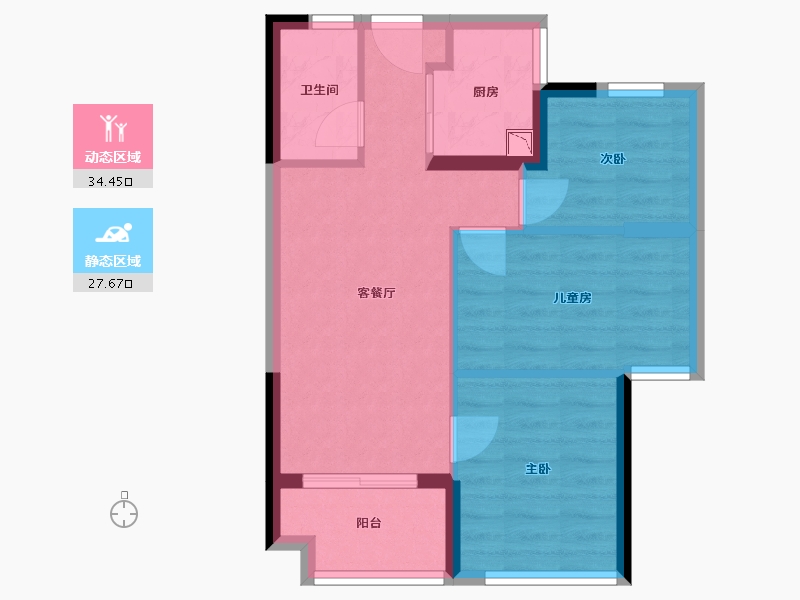 福建省-福州市-万科碧桂园麓园-55.00-户型库-动静分区