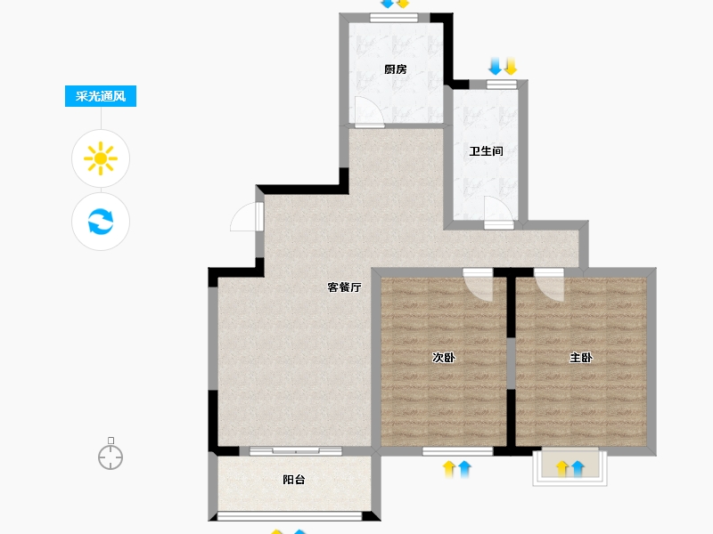 江苏省-泰州市-世纪新城-92.00-户型库-采光通风