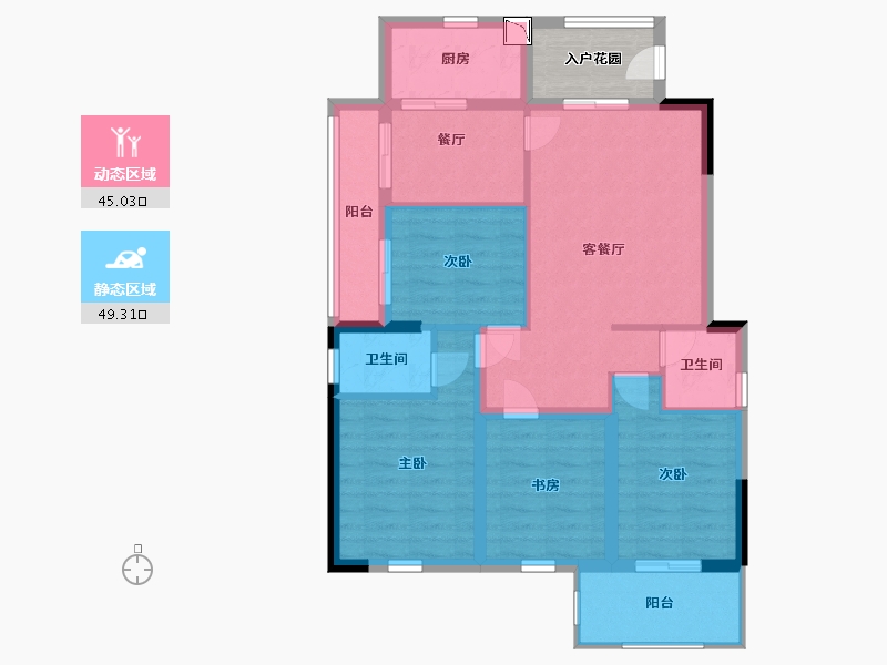 福建省-宁德市-屏南弘祥天悦-88.00-户型库-动静分区