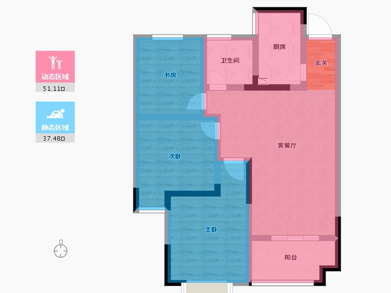 安徽省-阜阳市-蓝山国际-78.00-户型库-动静分区