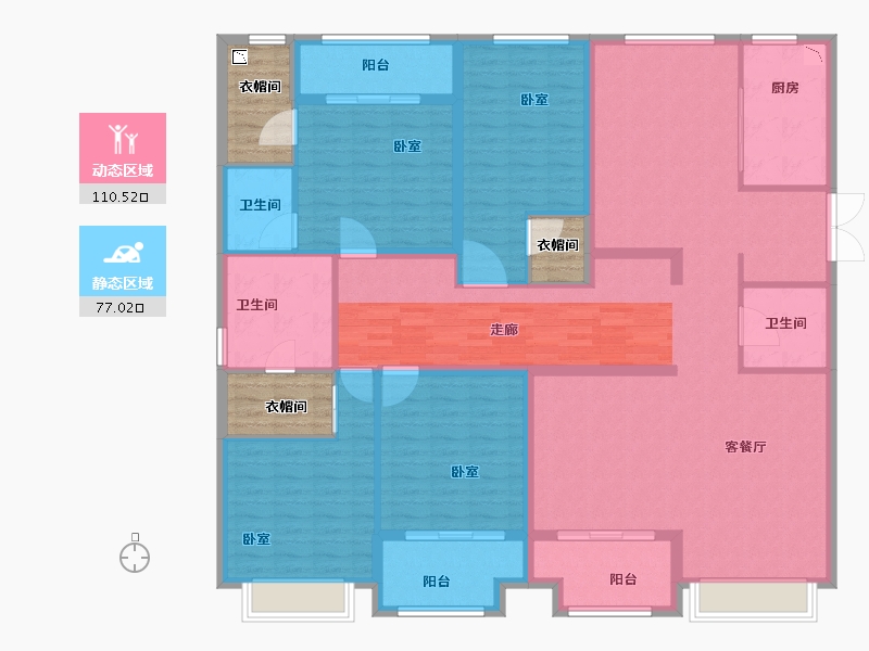 浙江省-宁波市-慈溪恒厚阳光城-181.00-户型库-动静分区