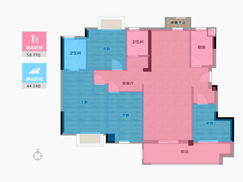 福建省-宁德市-奥园世林弘著-94.00-户型库-动静分区