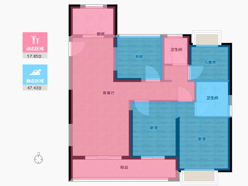 浙江省-温州市-阳光城愉景嘉园-94.01-户型库-动静分区