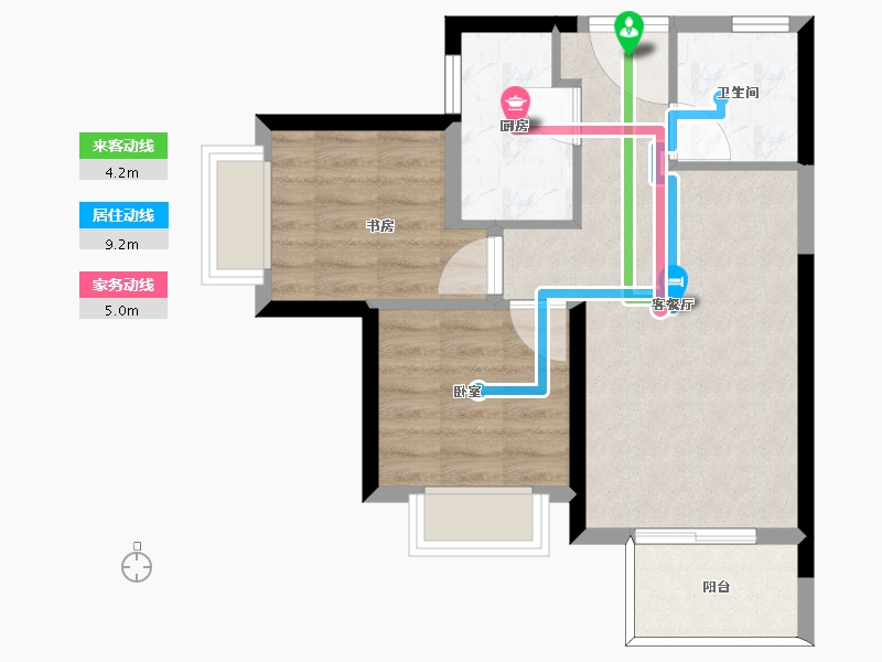 福建省-福州市-龙湖春江彼岸-52.00-户型库-动静线