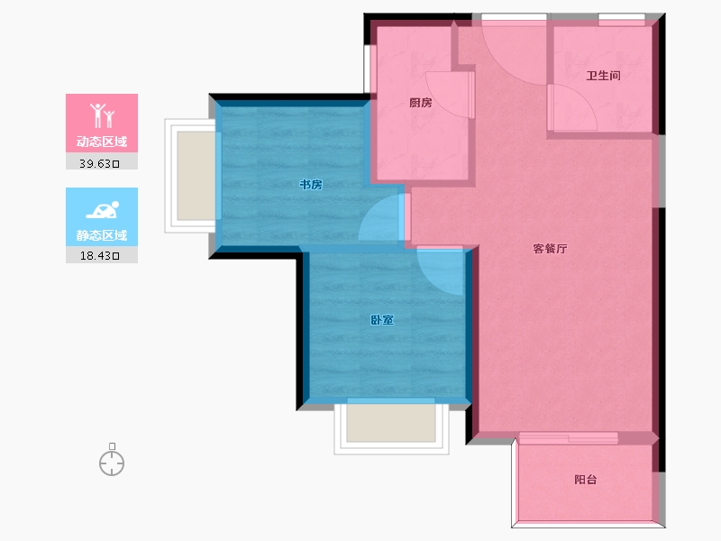 福建省-福州市-龙湖春江彼岸-52.00-户型库-动静分区